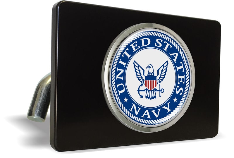 U.S. Navy - Tow Hitch Cover with Chrome Metal Emblem (b)